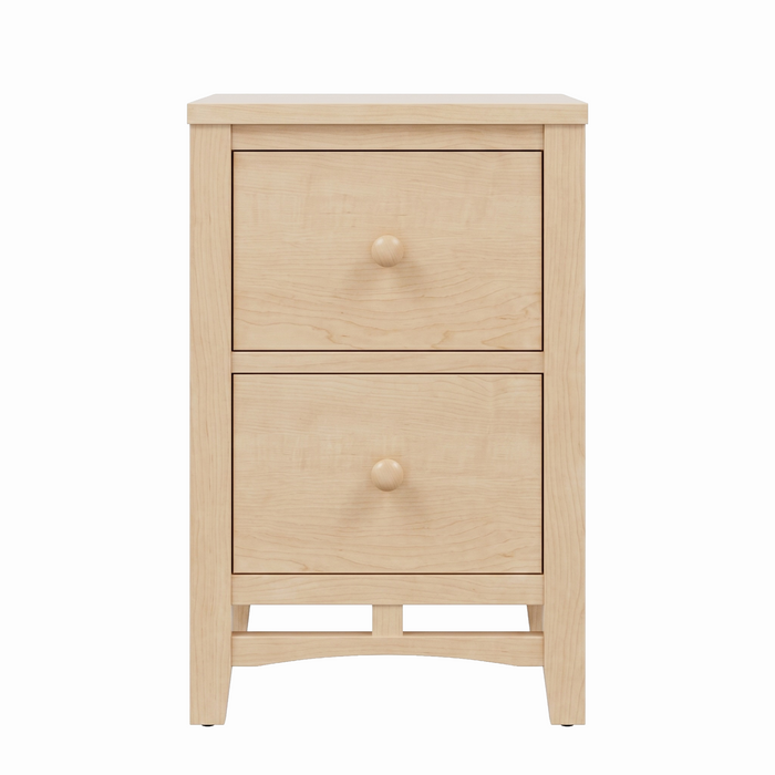 Stratton Two Drawer Nightstand — Maple wood reference; selected finish may differ
