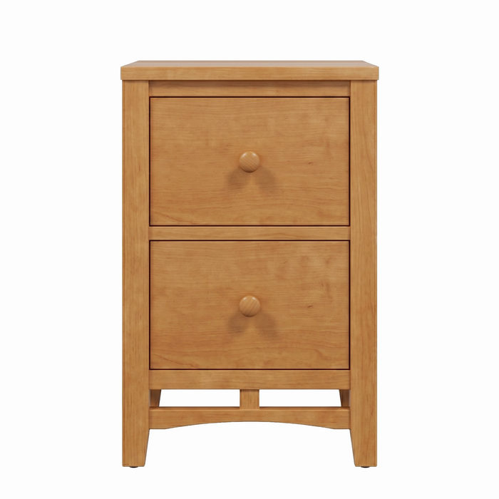 Stratton Two Drawer Nightstand — Oak wood reference; selected finish may differ
