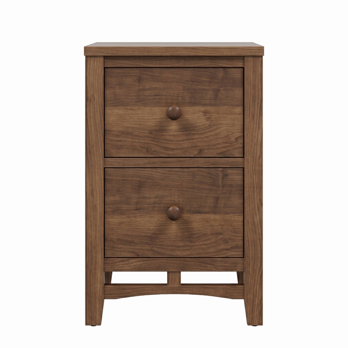 Stratton Two Drawer Nightstand — Walnut wood reference; selected finish may differ
