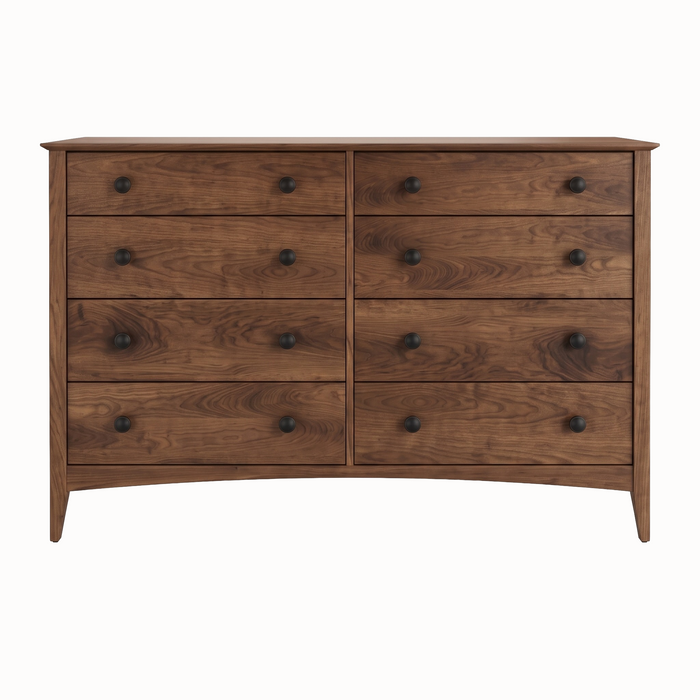 Traditional Eight Drawer Dresser — Walnut wood reference; selected finish may differ