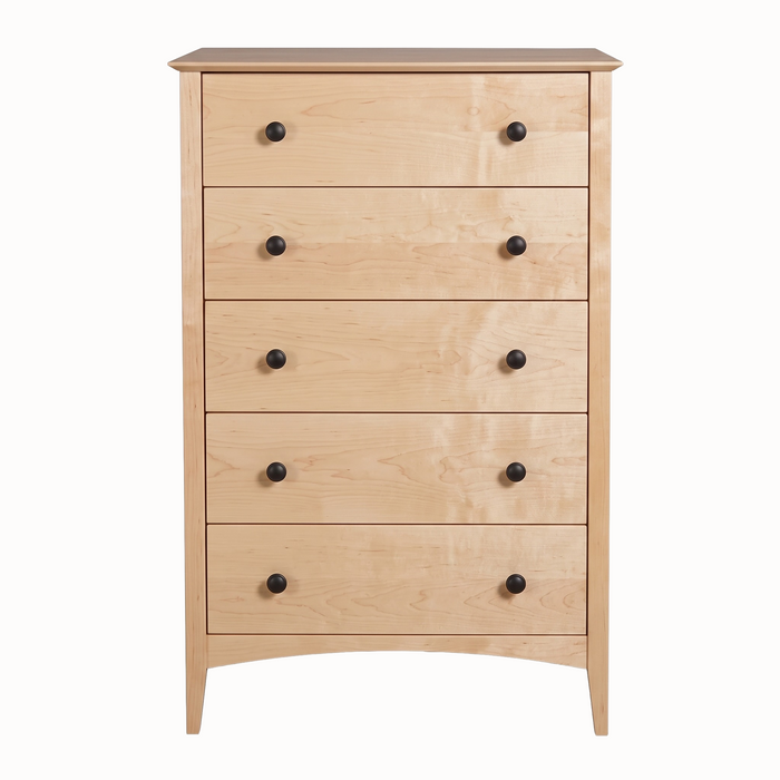 Traditional Five Drawer Chest — Maple wood reference; selected finish may differ