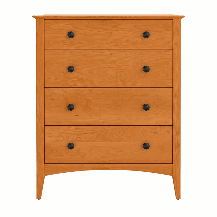 Traditional Four Drawer Chest — Cherry wood reference; selected finish may differ