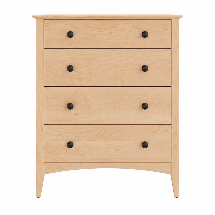 Traditional Four Drawer Chest — Maple wood reference; selected finish may differ