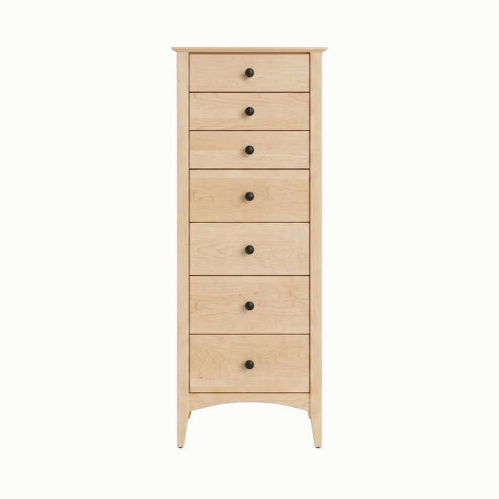 Traditional Seven Drawer Lingerie Chest — Maple wood reference; selected finish may differ