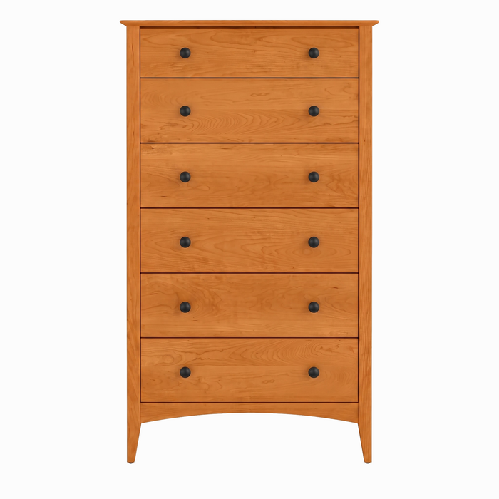 Traditional Six Drawer Chest — Cherry wood reference; selected finish may differ