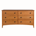 Traditional Six Drawer Dresser — Cherry wood reference; selected finish may differ