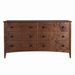 Traditional Six Drawer Dresser — Walnut wood reference; selected finish may differ