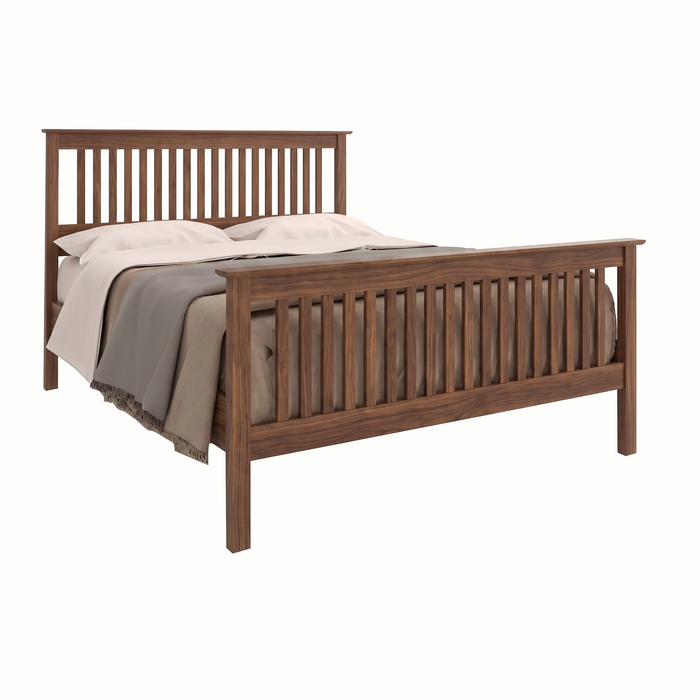 Traditional Slat Bed High Footboard — Walnut wood reference; selected finish may differ
