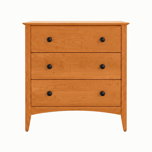 Traditional Three Drawer Chest — Cherry wood reference; selected finish may differ