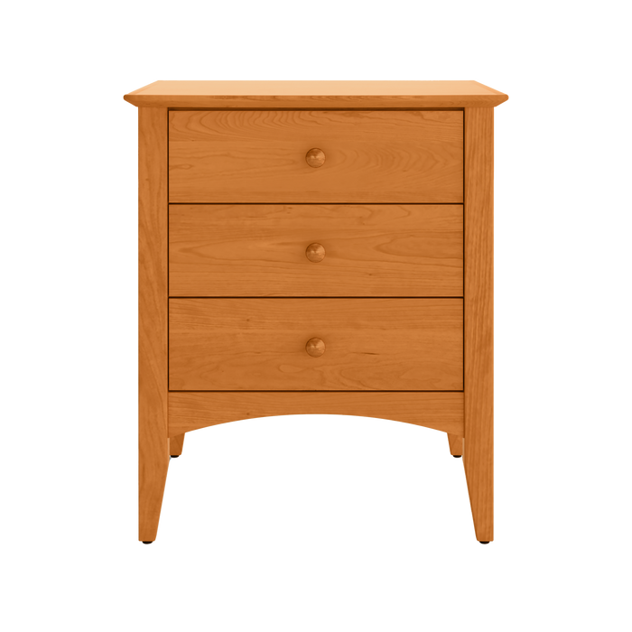 Traditional Three Drawer Nightstand — supplier reference image 1; selected finish may differ