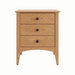 Traditional Three Drawer Nightstand — Oak wood reference; selected finish may differ