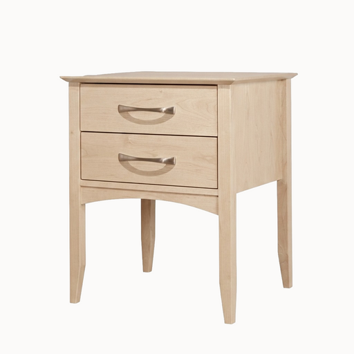 Urban Two Drawer Nightstand — Maple wood reference; selected finish may differ