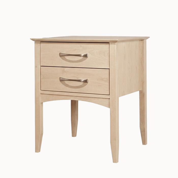 Urban Two Drawer Nightstand — Maple wood reference; selected finish may differ