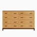Truman Eight Drawer Dresser — Oak wood reference; selected finish may differ