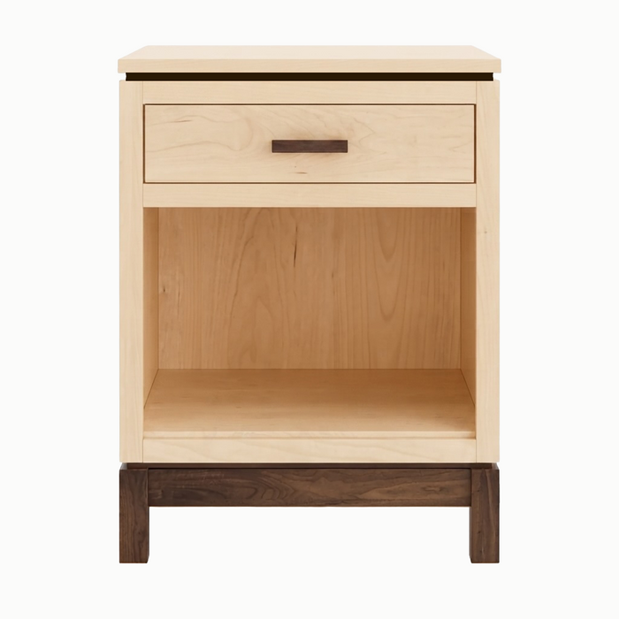Truman One Drawer Nightstand — Maple wood reference; selected finish may differ
