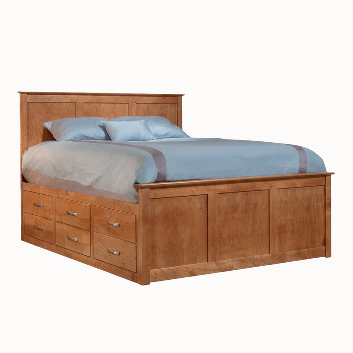 Urban Captains Panel Bed 6x6 — Cherry wood reference; selected finish may differ