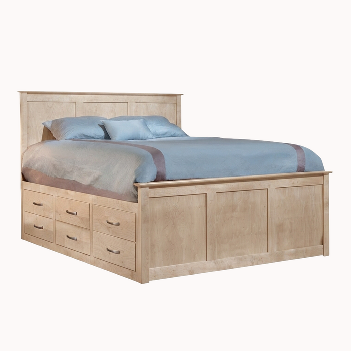 Urban Captains Panel Bed 6x6 — Maple wood reference; selected finish may differ
