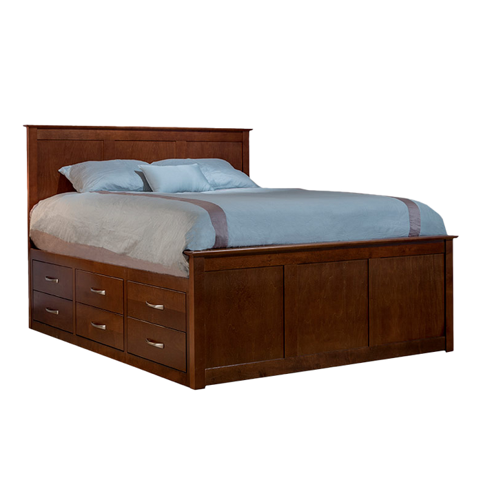Urban Captains Panel Bed 6x6 — Maple wood reference; selected finish may differ