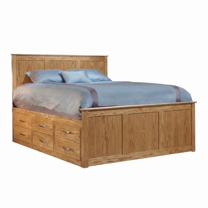 Urban Captains Panel Bed 6x6 — Oak wood reference; selected finish may differ