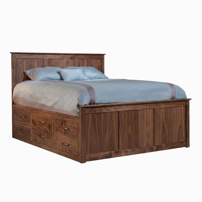 Urban Captains Panel Bed 6x6 — Walnut wood reference; selected finish may differ