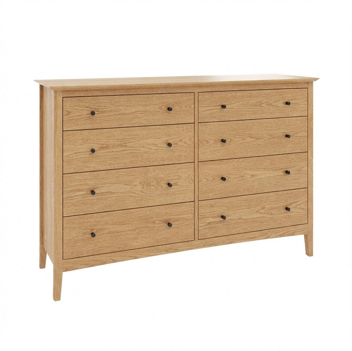 Wellesley Eight Drawer Dresser — Oak wood reference; selected finish may differ