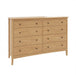 Wellesley Eight Drawer Dresser — Oak wood reference; selected finish may differ