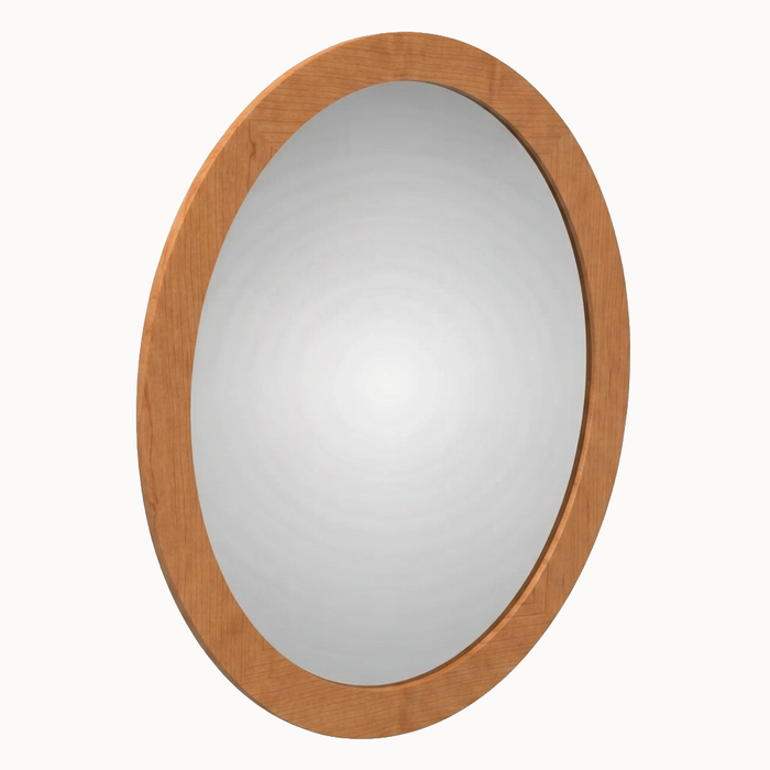 Wellesley Round Wall Mirror — Cherry wood reference; selected finish may differ