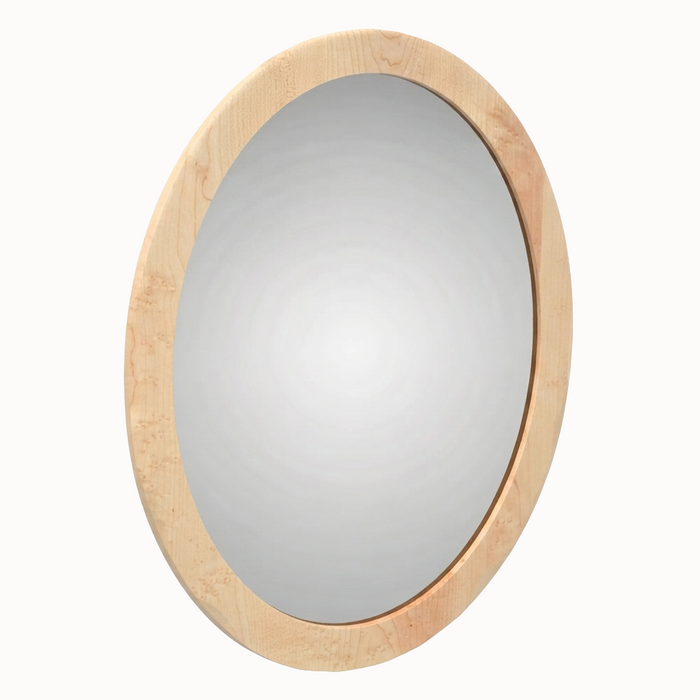 Wellesley Round Wall Mirror — Maple wood reference; selected finish may differ