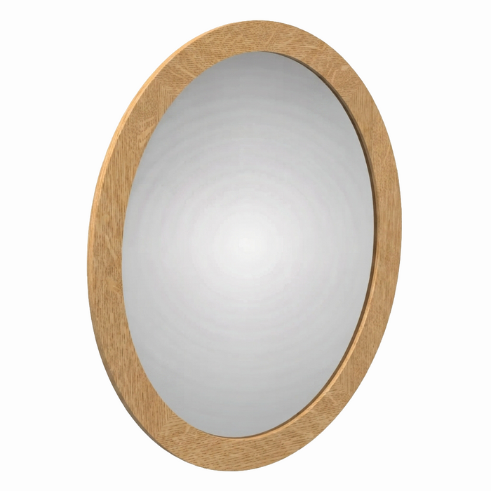 Wellesley Round Wall Mirror — Oak wood reference; selected finish may differ