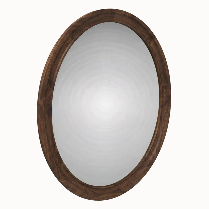 Wellesley Round Wall Mirror — Walnut wood reference; selected finish may differ