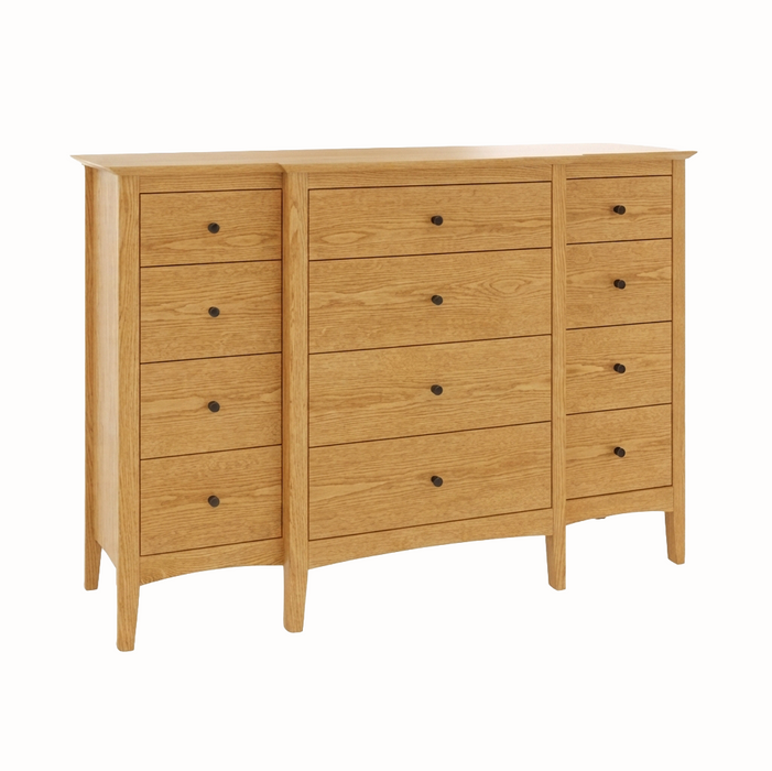 Wellesley Twelve Drawer Dresser — Oak wood reference; selected finish may differ