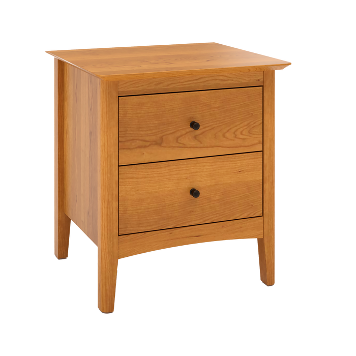 Wellesley Two Drawer Nightstand — Cherry wood reference; selected finish may differ