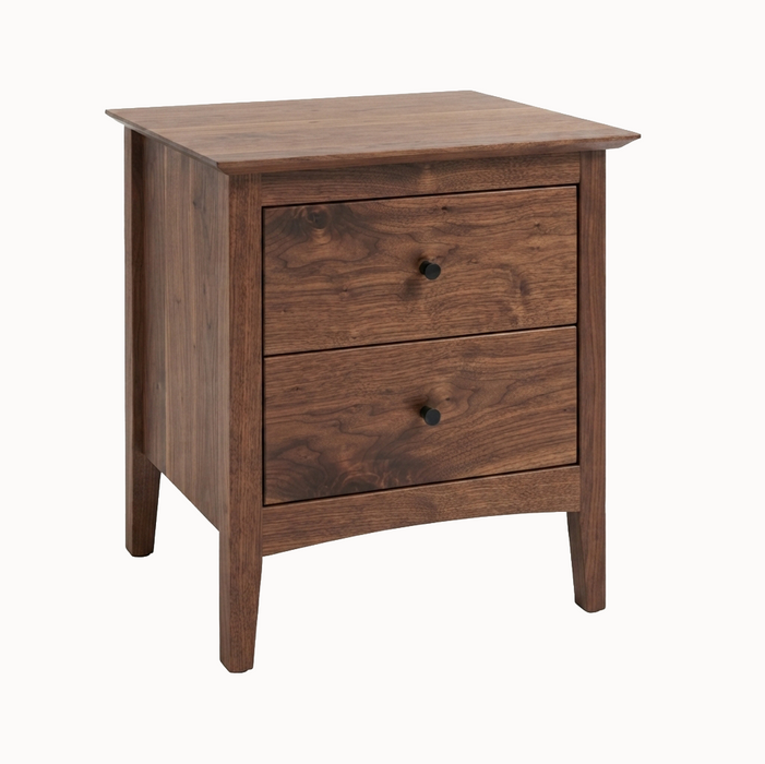 Wellesley Two Drawer Nightstand — Walnut wood reference; selected finish may differ