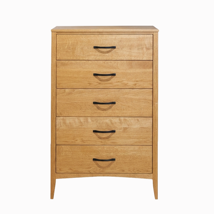 Weybridge Five Drawer Chest — Oak wood reference; selected finish may differ