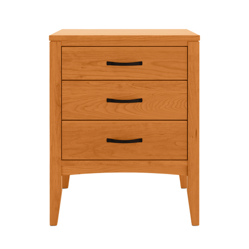 Weybridge Three Drawer Nightstand — Cherry wood reference; selected finish may differ