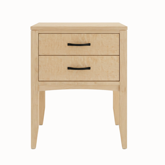 Weybridge Two Drawer Nightstand — Maple wood reference; selected finish may differ