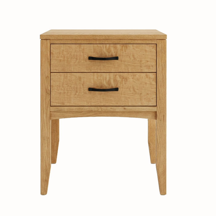Weybridge Two Drawer Nightstand — Oak wood reference; selected finish may differ