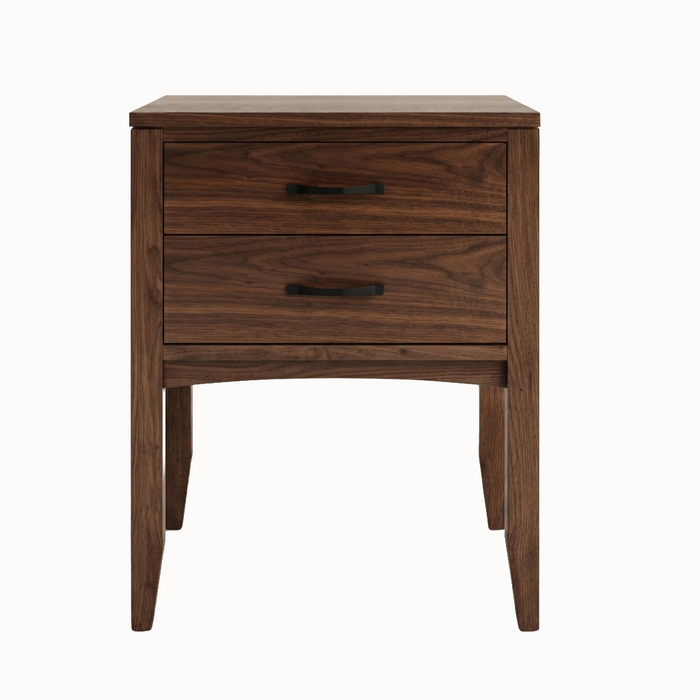 Weybridge Two Drawer Nightstand — Walnut wood reference; selected finish may differ
