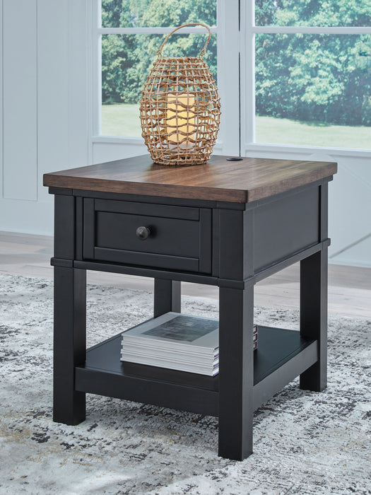 Wildenauer - Brown / Black - Rectangular End Table