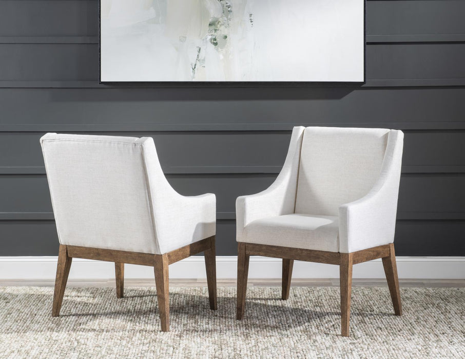 Artisan's Place - Upholstered Host Chair (Set of 2) - Vintage Pine Ironwood