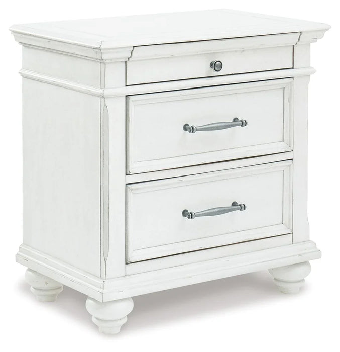 Kanwyn - Three Drawer Night Stand - Whitewash