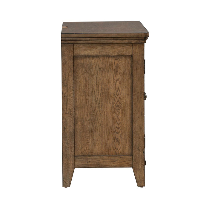 Carolina Park - 2 Door Bedside Chest With Charging Station - Brown