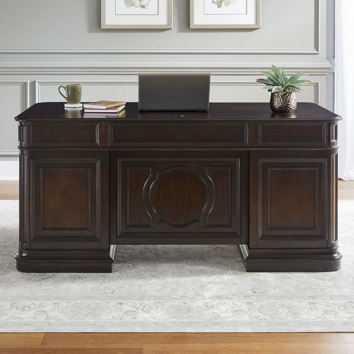 Brayton Manor - Jr Executive Desk Top - Cognac
