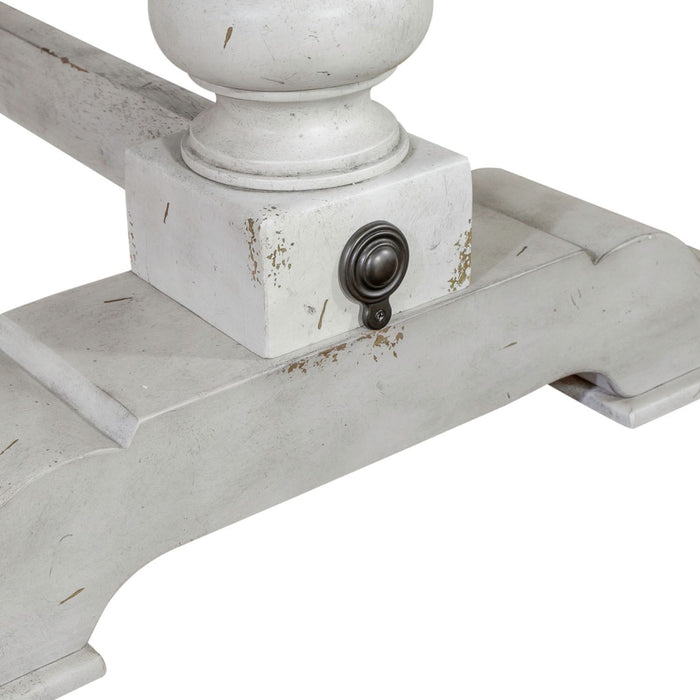 Whitney - Trestle Table Base - Antique Linen / Weathered Gray