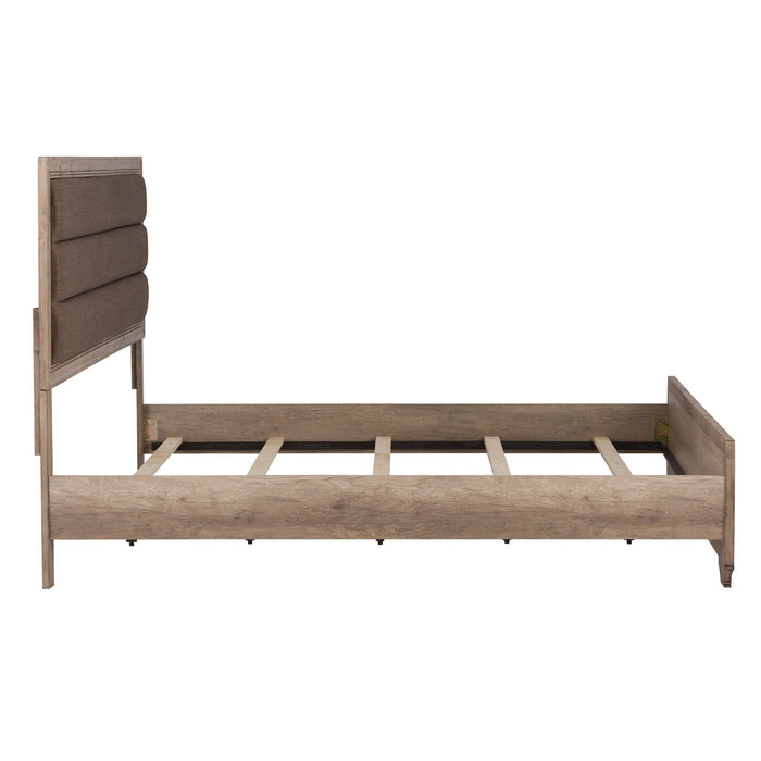 Sun Valley - King Upholstered Panel Headboard & Footboard - Light Brown
