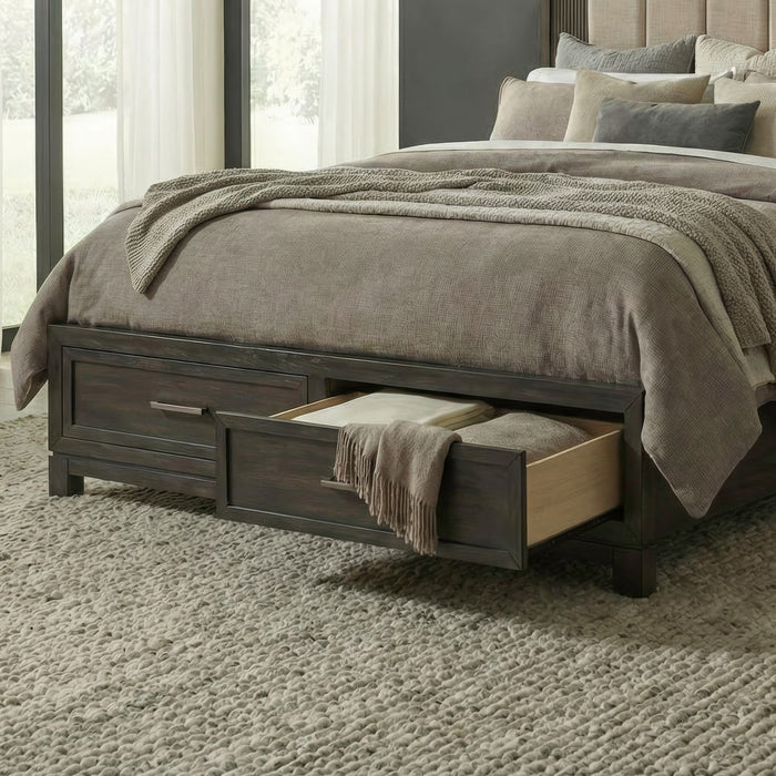Modern Edge - King Storage Footboard With Slat Roll - Brown