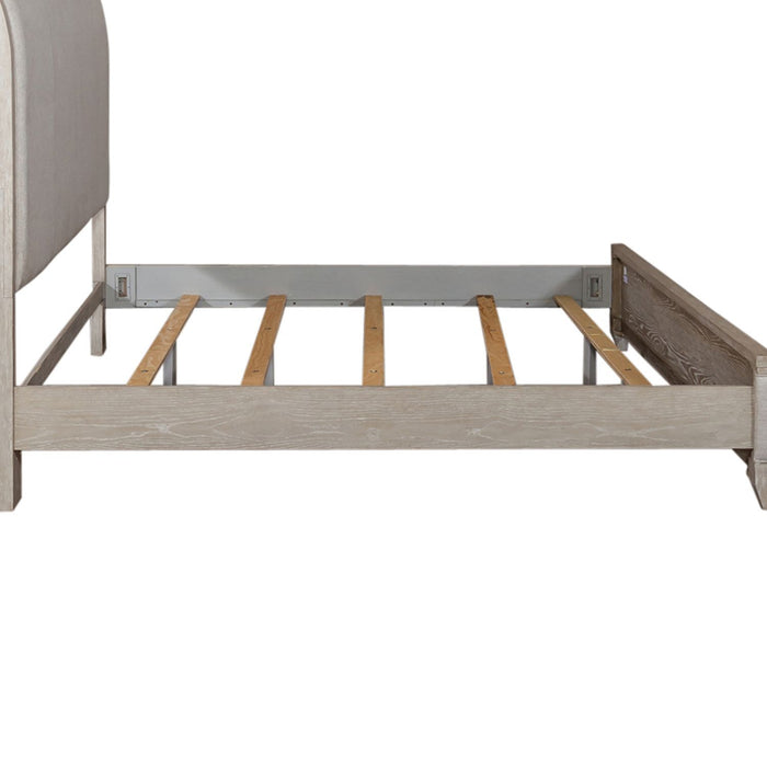 Belmar - California King Upholstered Rails - Washed Taupe