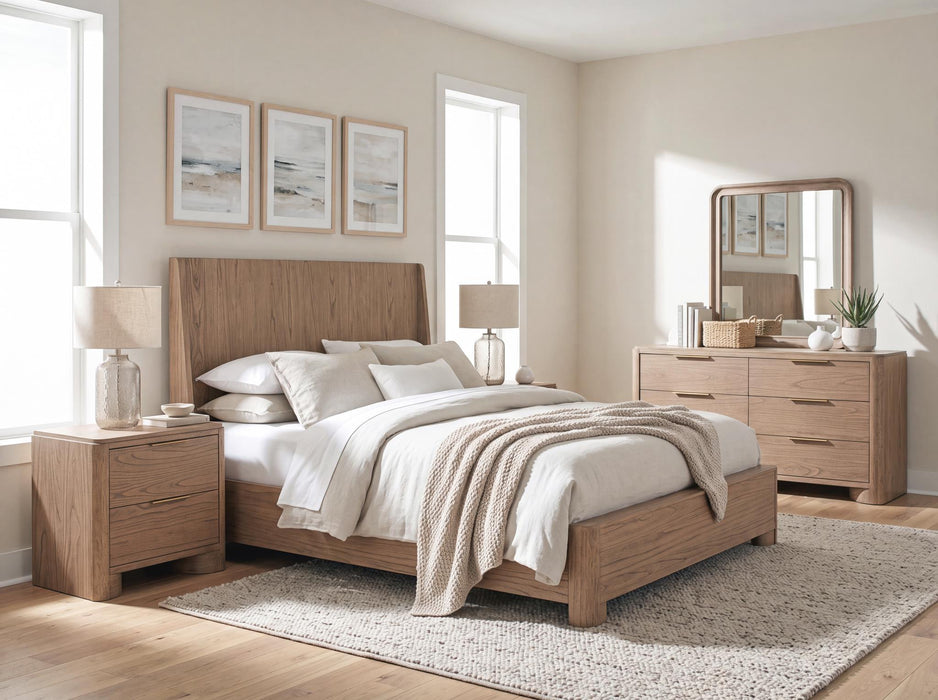 Alden - Queen Panel Shelter Headboard - Stonewashed