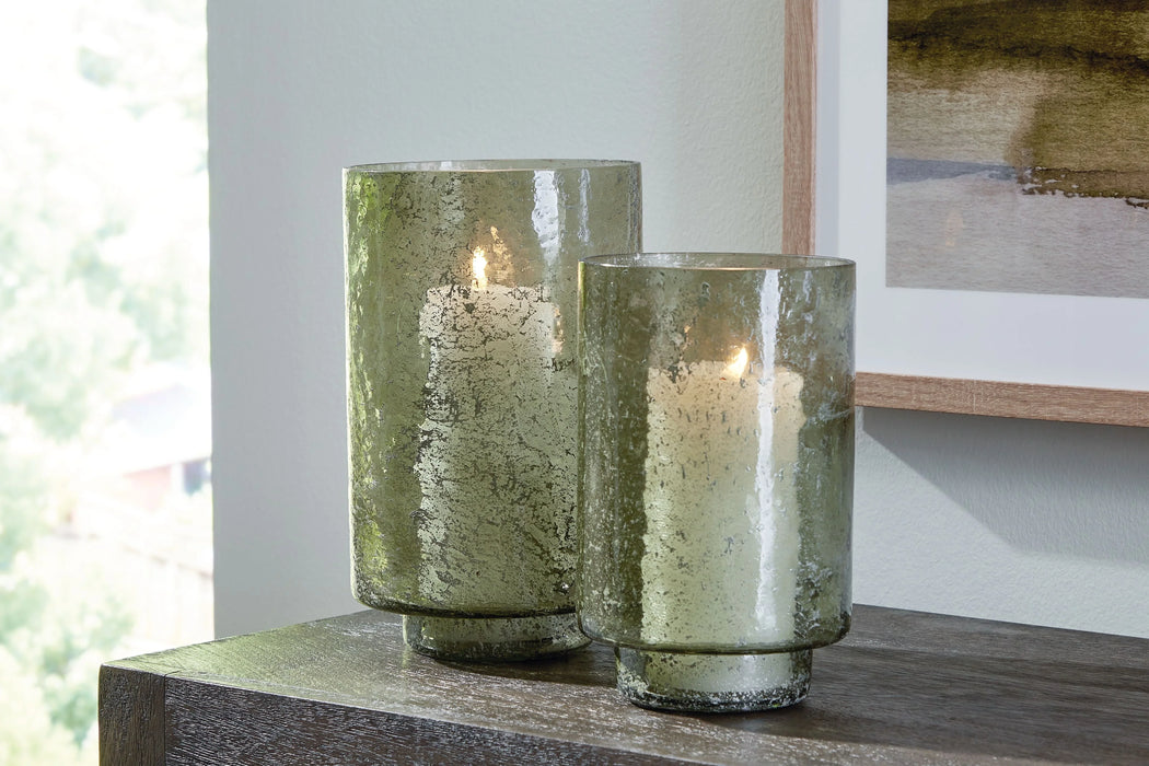 Clarkton - Green - Candle Holder Set (Set of 2)