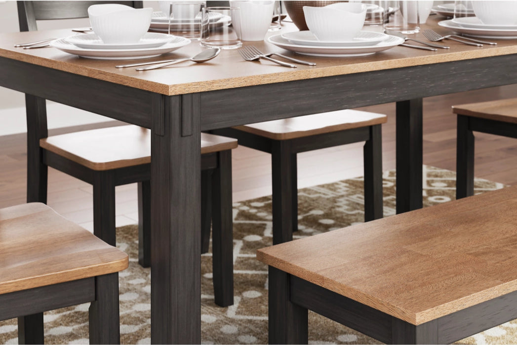 Gesthaven Dining Table w/ 4 Chairs & 1 Bench